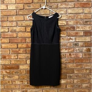 Loft size 4 business dress zip up back knee length black